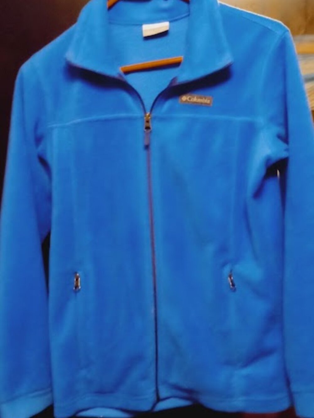 columbia sportswear company blue fleece zip Large